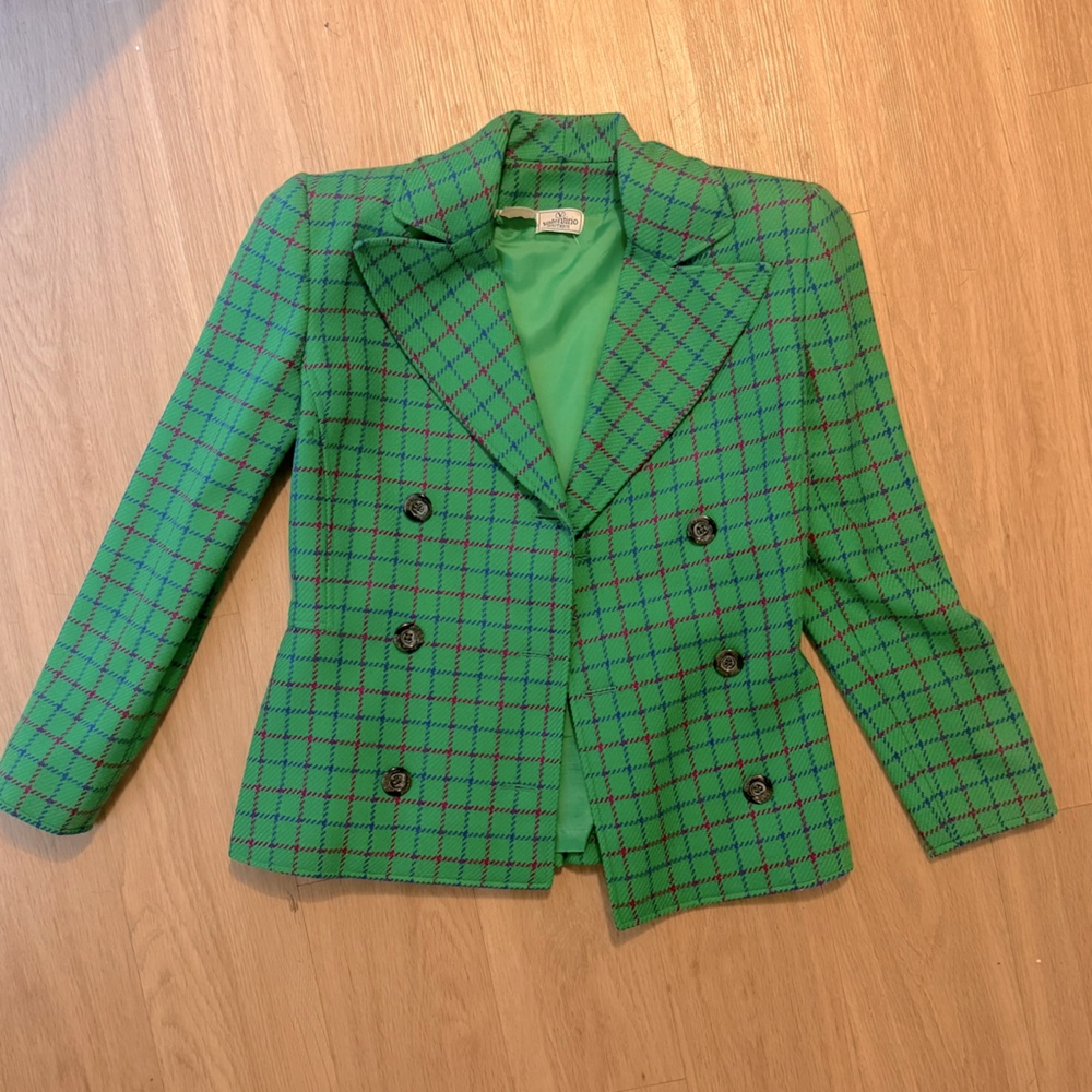 Valentino vintage wool plaid blazer